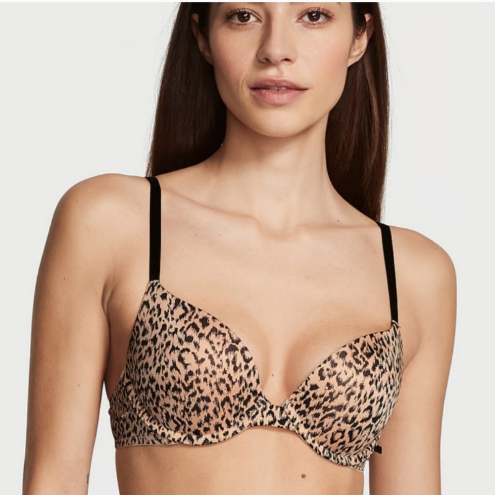 Victoria's Secret Sexy Tee Push-Up Bra, 34DD & Thong Panty, L NWT